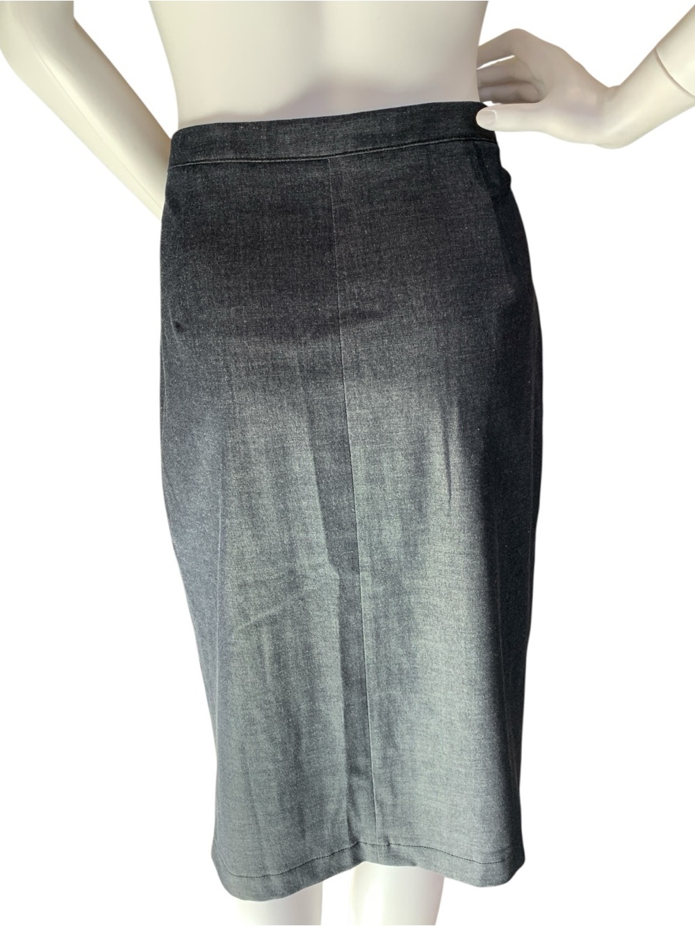 Halogen Blue Gray Front-Zip Pencil Skirt Size 14 - Picture 6 of 10